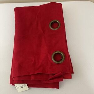 Bombay Bath 100%‎ Linen Shower Curtain Panel Red Grommets VTG